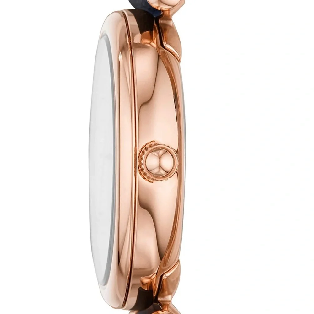Fossil Women's Mini Stainless Steel and Leather Quartz Watch Navy blue leather - Picture 2 of 5